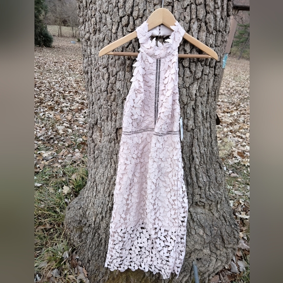 Bardot Dresses & Skirts - 👗⬇️Price Drop!⬇️NWT Bardot Embroidered Lace Halter Dress in size 6.